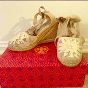 Tory Burch Espadrille Crochet Wedges